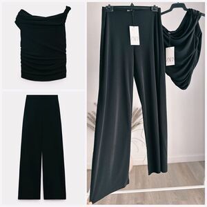 Zara Co-Ord Set Pants And Top New Medium